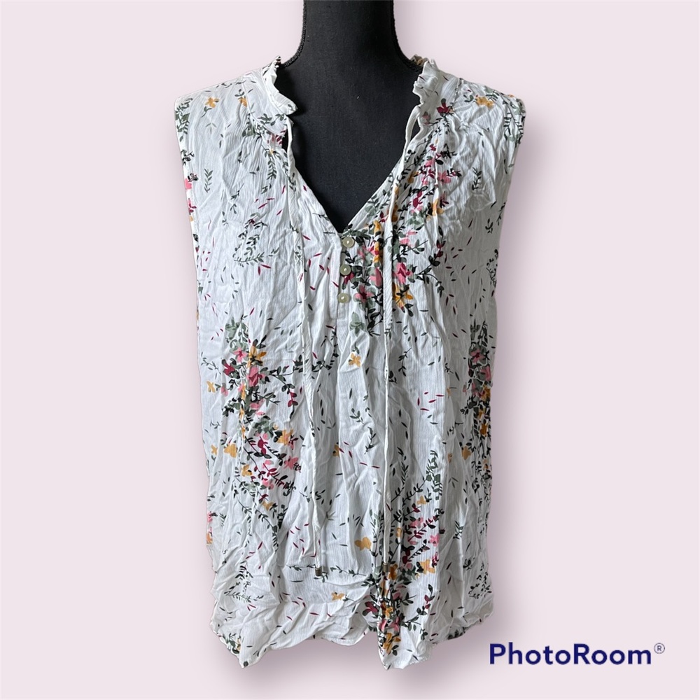 White Floral Blouse